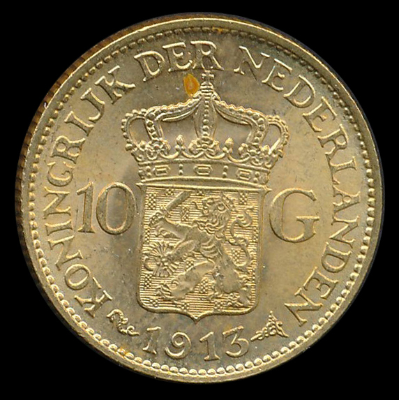 nederland goud 10 gulden 1913