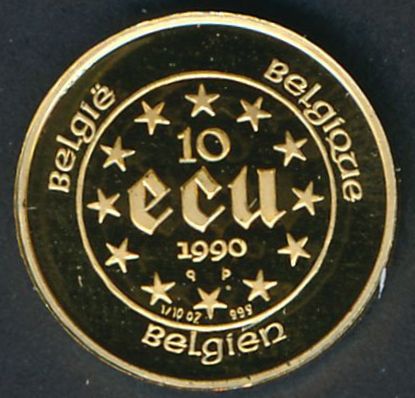 Belgie goud 10 ecu 1990