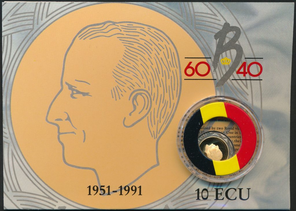 Belgie goud 10 euro ecu blister