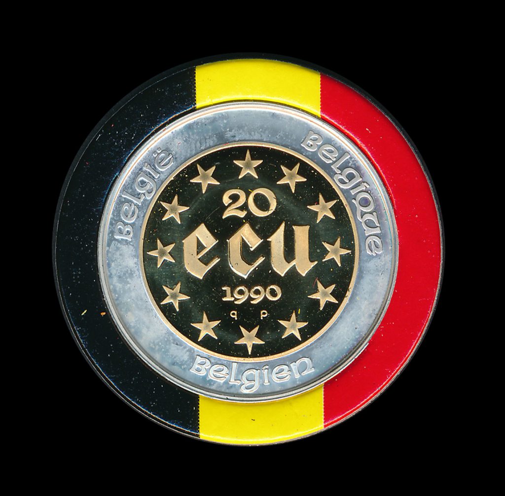 Belgie goud 20 euro ecu 1990