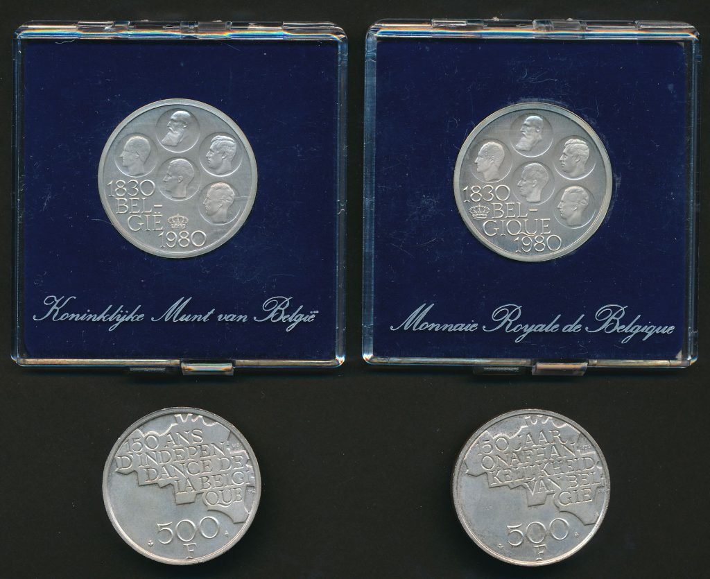500 Belgische Frank 5 koningen zilver België